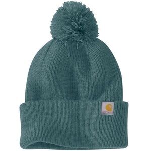 Cahartt Knit Pom Pom Cuffed Beanie Sea Pine Teal